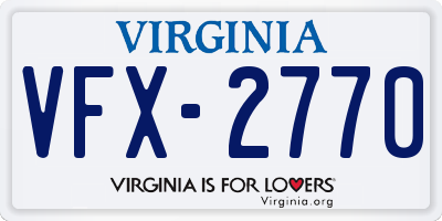 VA license plate VFX2770