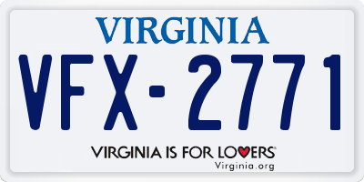 VA license plate VFX2771