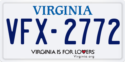 VA license plate VFX2772