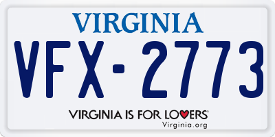 VA license plate VFX2773