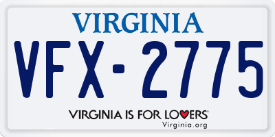 VA license plate VFX2775