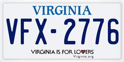 VA license plate VFX2776