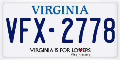 VA license plate VFX2778