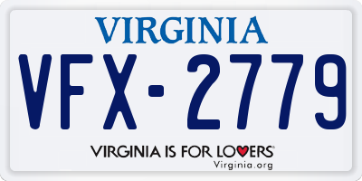 VA license plate VFX2779