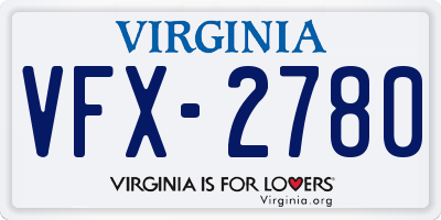 VA license plate VFX2780
