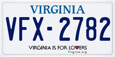 VA license plate VFX2782