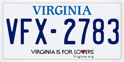 VA license plate VFX2783