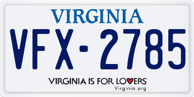 VA license plate VFX2785