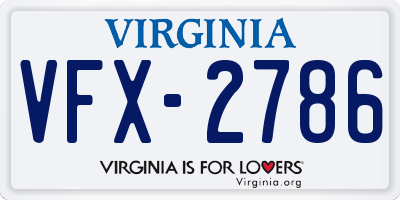 VA license plate VFX2786