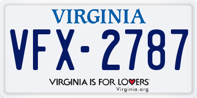 VA license plate VFX2787