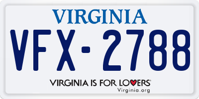 VA license plate VFX2788