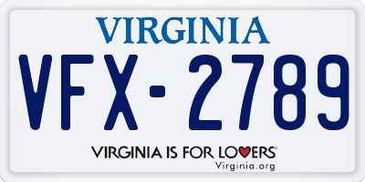 VA license plate VFX2789