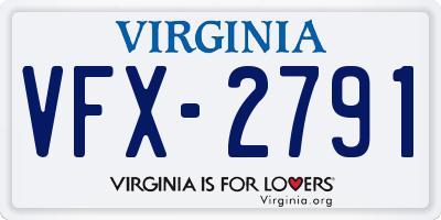 VA license plate VFX2791