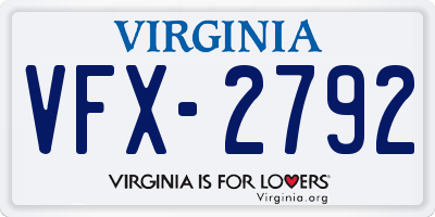 VA license plate VFX2792