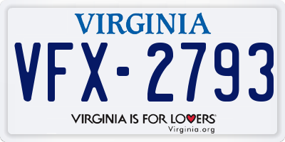 VA license plate VFX2793