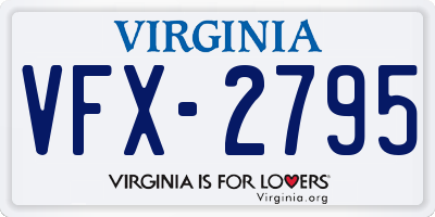 VA license plate VFX2795
