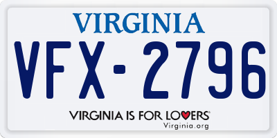 VA license plate VFX2796