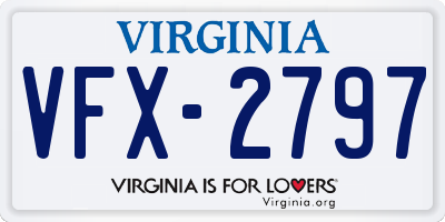 VA license plate VFX2797