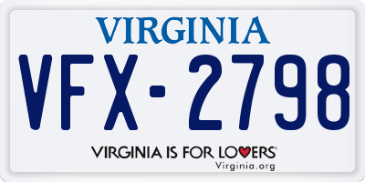 VA license plate VFX2798