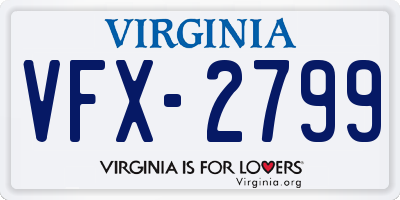 VA license plate VFX2799