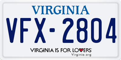 VA license plate VFX2804