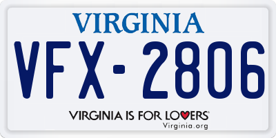 VA license plate VFX2806