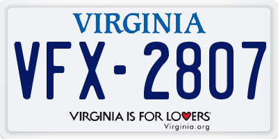 VA license plate VFX2807