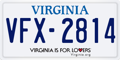 VA license plate VFX2814