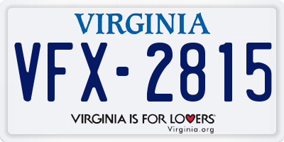 VA license plate VFX2815