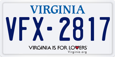 VA license plate VFX2817