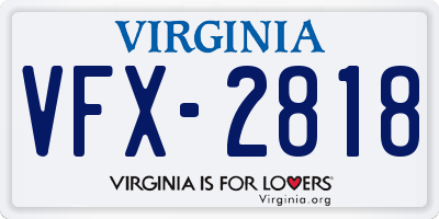 VA license plate VFX2818