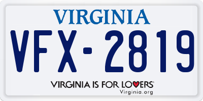 VA license plate VFX2819