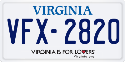 VA license plate VFX2820