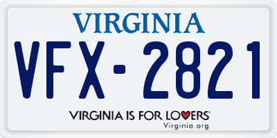 VA license plate VFX2821
