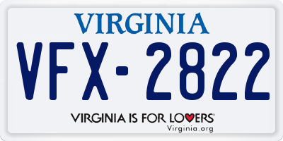 VA license plate VFX2822