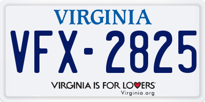 VA license plate VFX2825