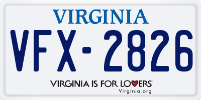 VA license plate VFX2826