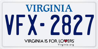 VA license plate VFX2827