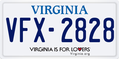 VA license plate VFX2828