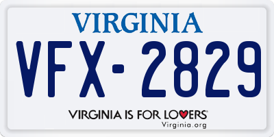 VA license plate VFX2829