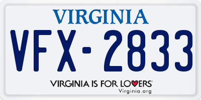VA license plate VFX2833