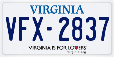 VA license plate VFX2837