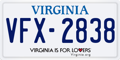 VA license plate VFX2838