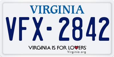VA license plate VFX2842