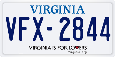 VA license plate VFX2844