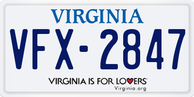 VA license plate VFX2847