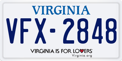 VA license plate VFX2848