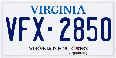 VA license plate VFX2850