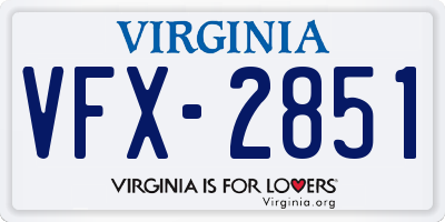 VA license plate VFX2851