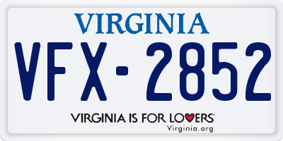 VA license plate VFX2852